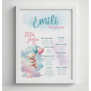 Emlékőrző szülinapi "lufis maci" plakát