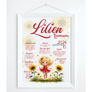 Emlékőrző szülinapi "napraforgó" plakát