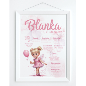 Emlékőrző szülinapi "szőke kislány" plakát