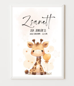 Babaköszöntő "zsiráf" plakát