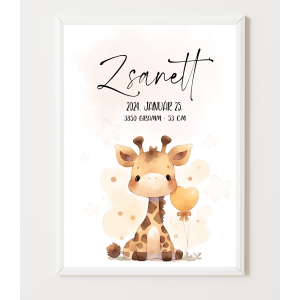 Babaköszöntő "zsiráf" plakát