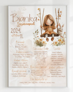 Szülinapi plakát - hintás kislány