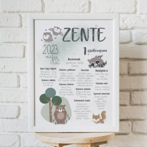 Szülinapi plakát - erdei állatok