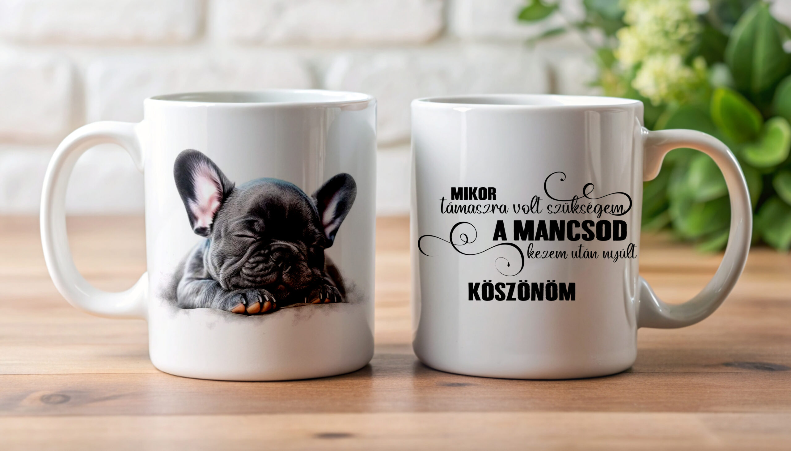 Francia bulldog bögre - idézettel
