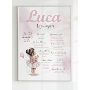Szülinapi plakát - kislány lufival