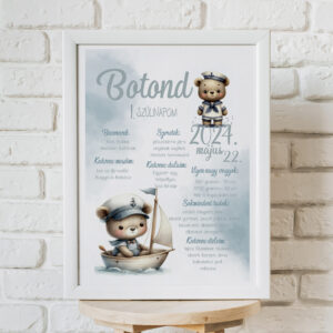 Szülinapi plakát - mackó matróz