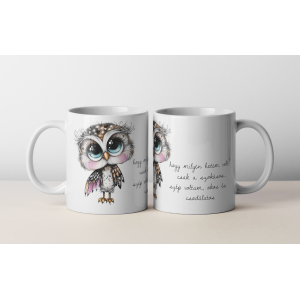 Egyedi bögre - kis bagoly - bölcsesség