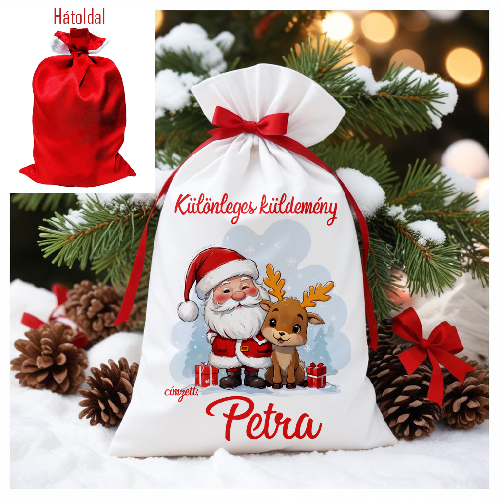 Mikulás zsák "mikulás és rudolf"