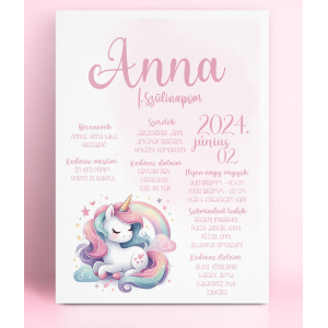 szülinapi plakát - unikornis