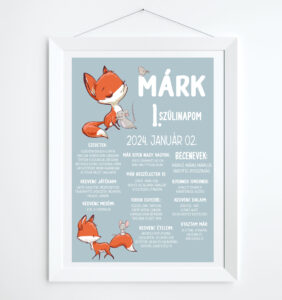 Szülinapi plakát - kis róka
