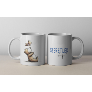 szeretlek apa - bögre - macis grafika