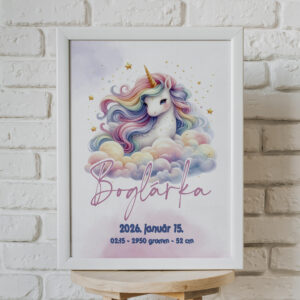 Babaköszöntő plakát - unikornis