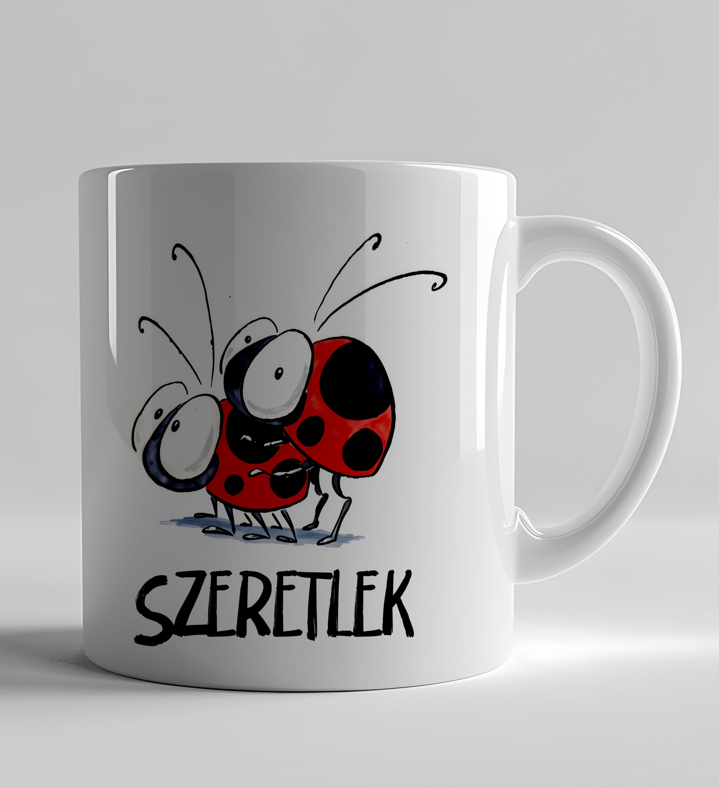 Szerelmes katicák - vicces bögre