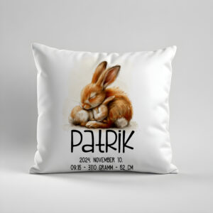 Díszpárna "babaköszöntő - nyuszik"