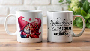 szerelmes bögre -manó pár egyedi ajándék