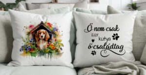 Díszpárna "kutya-családtag"