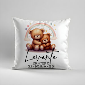 Díszpárna "babaköszöntő - macik"