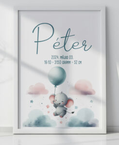 Babaköszöntő plakát - kis elefánt 