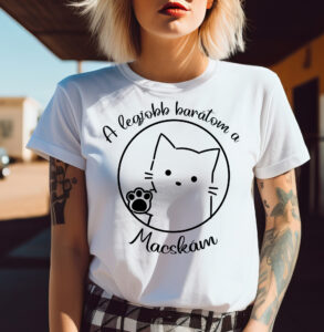Macskás póló - egyedi grafikával