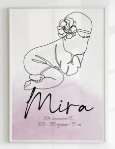 Babaköszöntő plakát - baby lineart