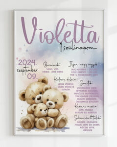 Szülinapi plakát - maci család