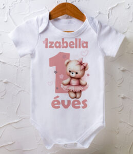 1 éves lettem - névvel - macis grafikával