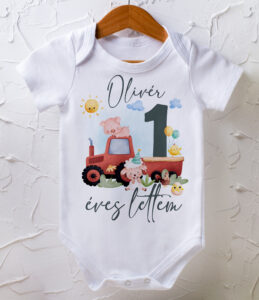 1 éves lettem - traktoros body névvel