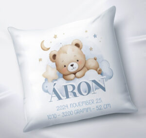 Díszpárna " babaköszöntő - maci "