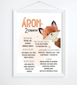 Szülinapi plakát - kis rókás grafika