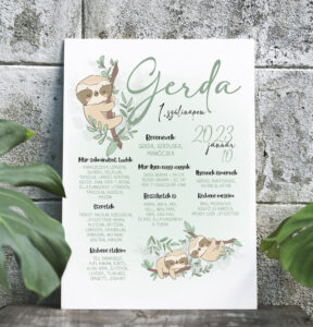 Szülinapi plakát - lajhárok