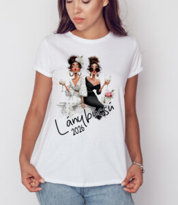 Lánybúcsús póló - koktélozó lányok grafika