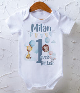 1 éves lettem body - lufi és állatok - névvel