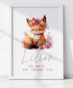 Babaköszöntő plakát - kis róka