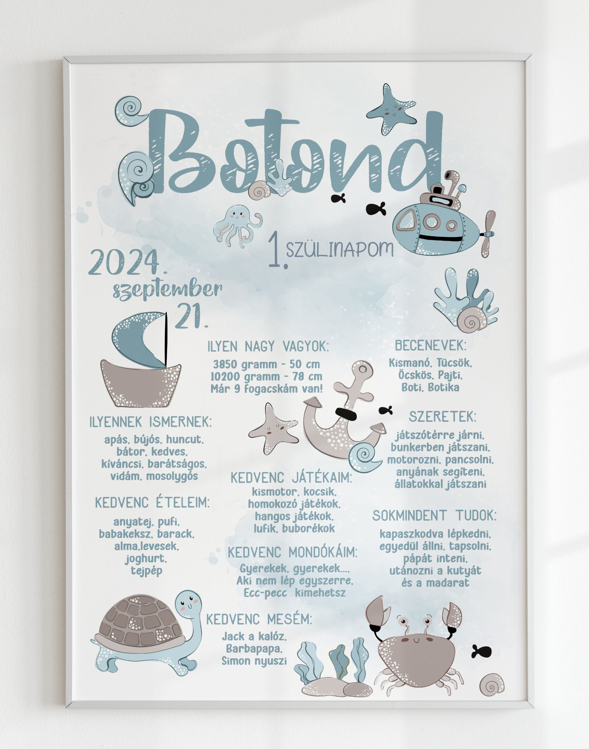 Szülinapi plakát - tenger grafika