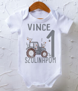 Első szülinapom - traktoros body - saját névvel