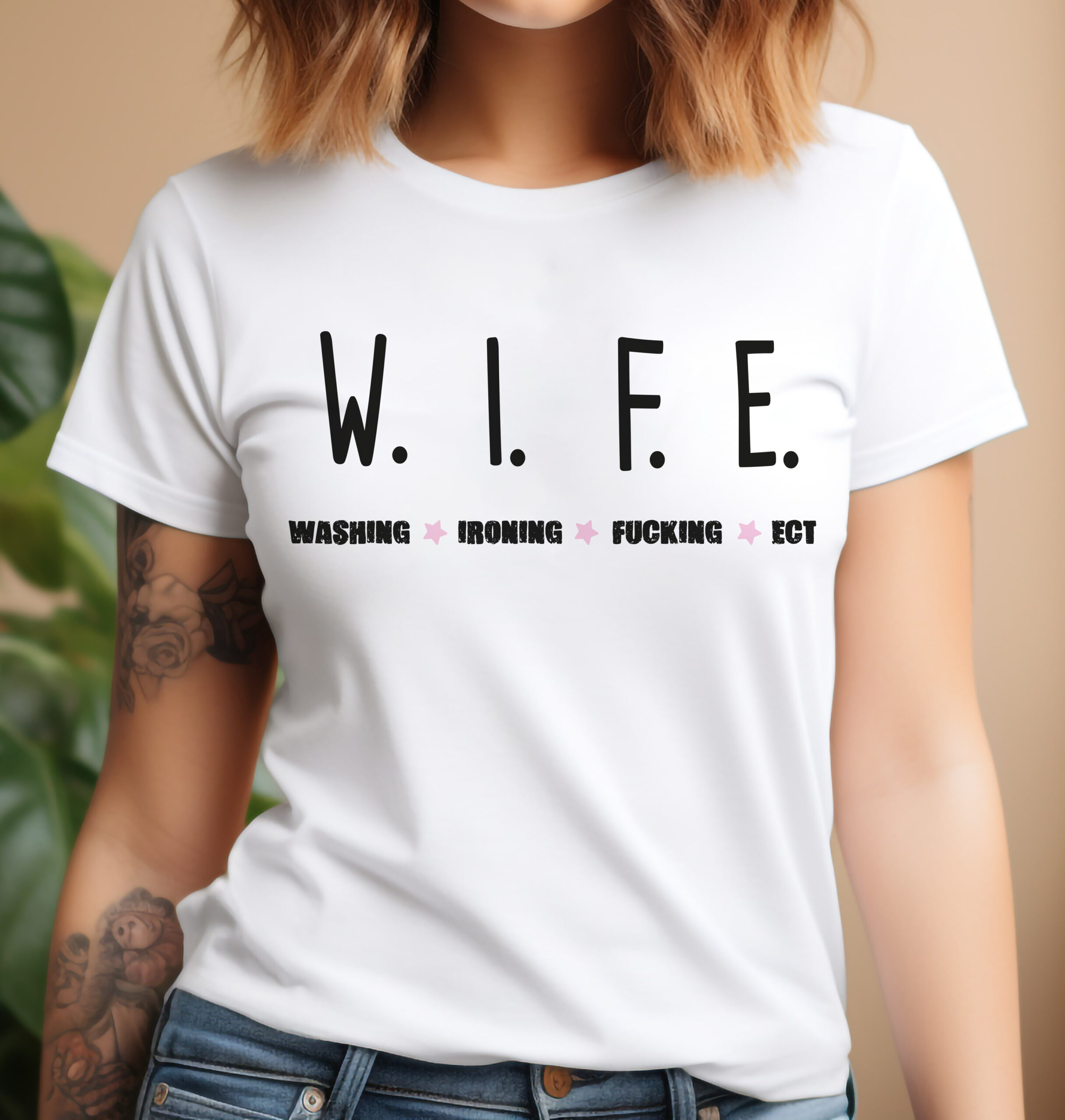 WIFE lánybúcsú póló - egyedi grafikával
