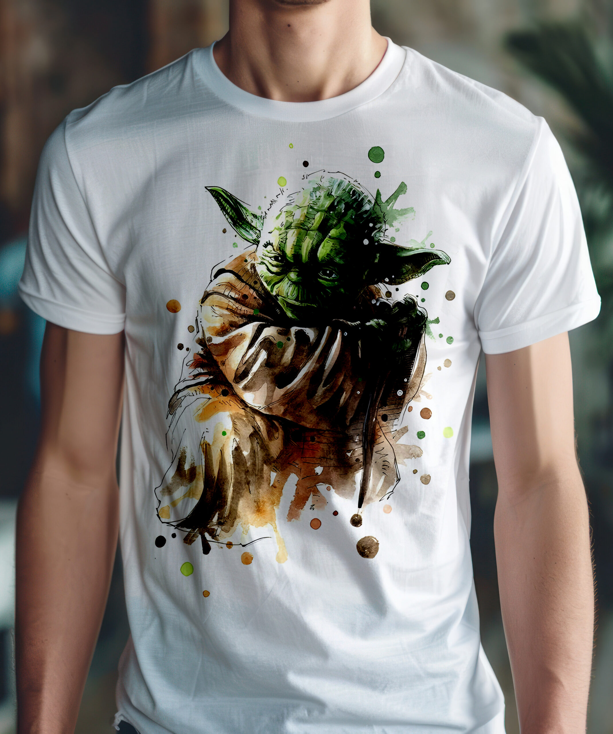 Férfi Yoda Póló - Művészi stílusban