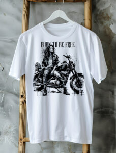 Női póló - motoros grafikával
