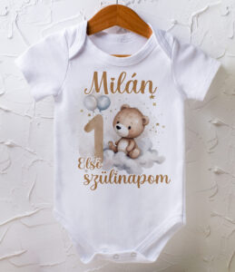 1 szülinapom body - mackós mintával