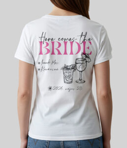 Lánybúcsús póló - hátoldali grafikával