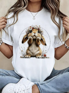 Női póló - nyuszis grafika