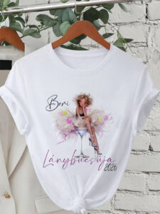 lánybúcsú póló - névvel