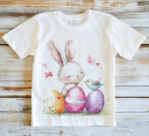Nyuszis póló - húsvéti mintával