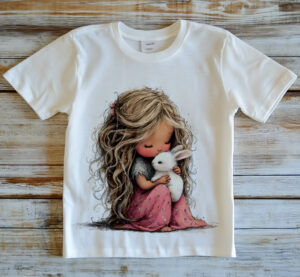 Gyerek póló - kislány nyuszival
